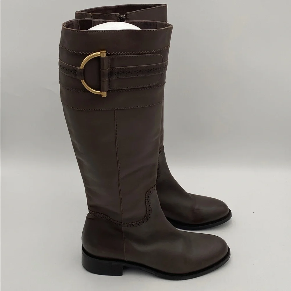 Cordani Brown Over the Knee Boots riding women 8.5 casual retro fall winter lux